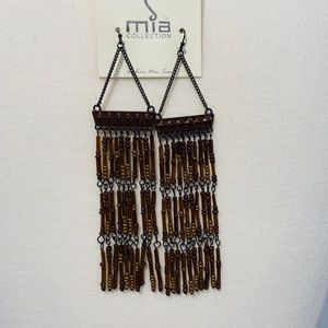 4 for $25 Bohemian Brown Fringe Beaded Earrings